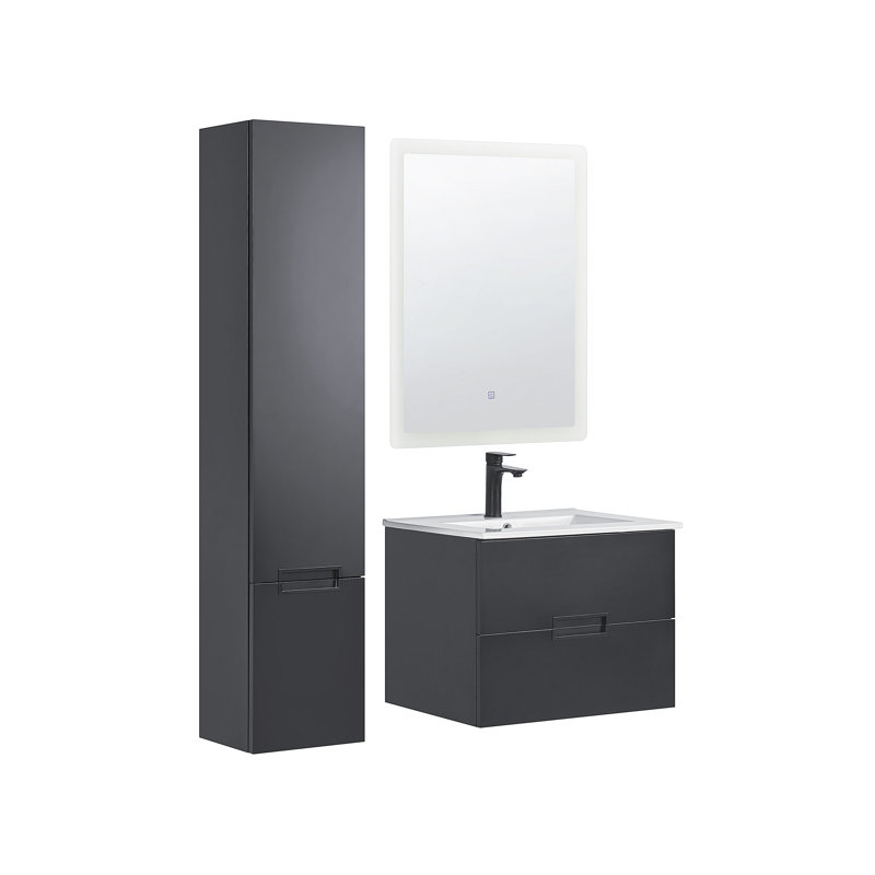 Lamarcus Bathroom Storage Furniture Set, Black