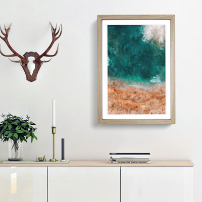 Ocean Meets the Sand - Picture Frame Graphic Art Print