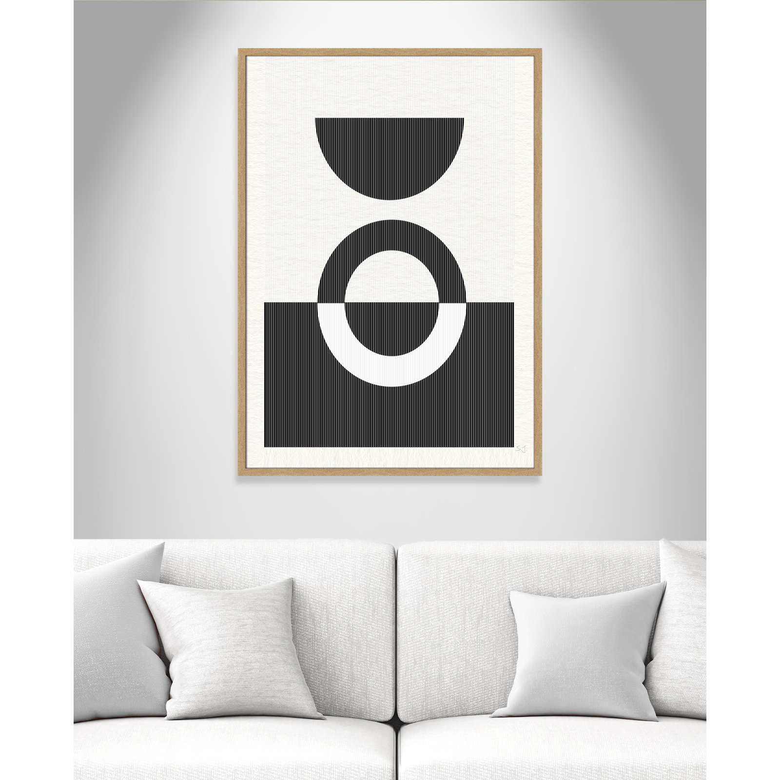 Eclipse III, 41.5" H x 29.5" W x 0.75" D, Natural Framed
