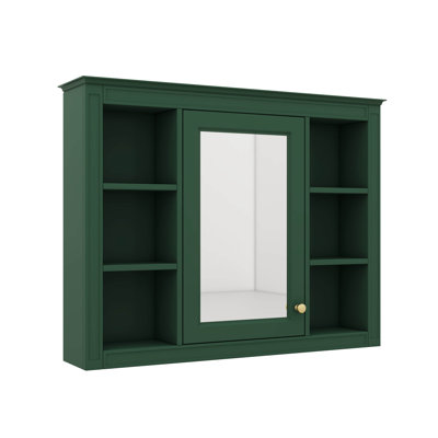 35'' X 27.5'' Wall Mounted Modern Bathroom Medicine Cabinet With Mirror 6 Open Shelves