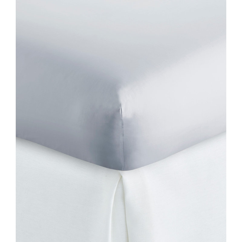 Nile 300 Thread Egyptian Quality Cotton Percale Fitted Sheet, Misty Blue, King Fitted Sheet