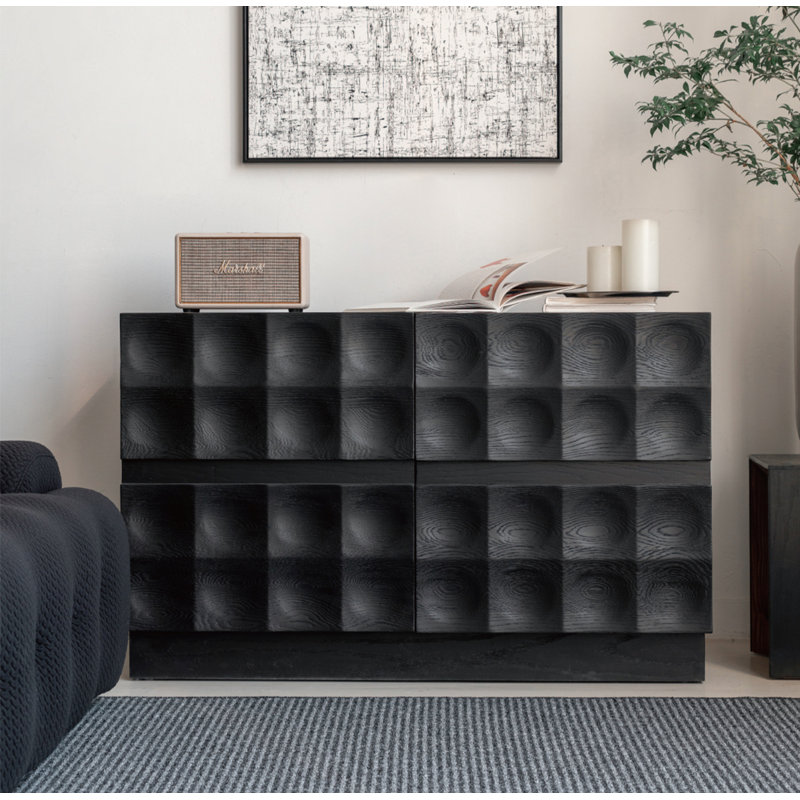 Retro Style Solid Wood Accent Cabinet