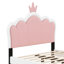 Lit de princesse simple avec détails rembourrés et tête de lit en forme de couronne