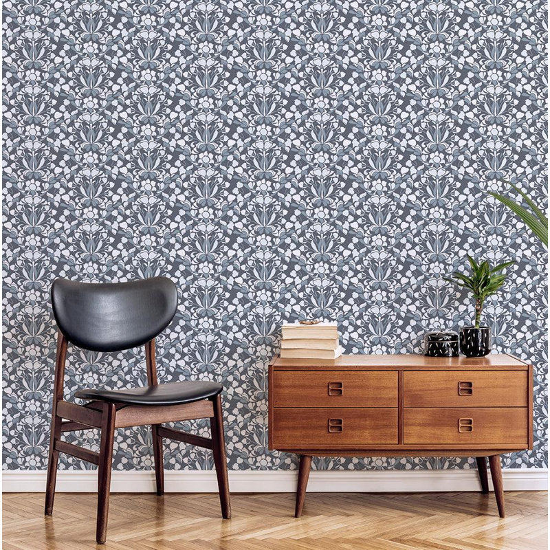 Nomad Snapdragon 10' L x 24" W Wallpaper Tile, Pencil, Faux Grasscloth