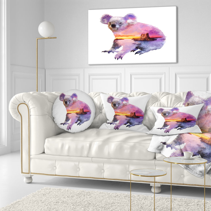 Coussin lombaire koala à double exposition animal