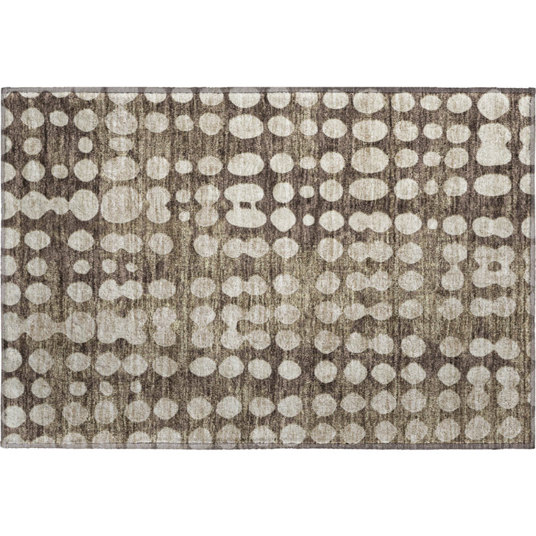 Premium Machine Washable Prisco Brown Rug