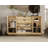 100% Solid Wood 65" Sideboard with Frosted Glass Doors, 2-Drawers and Adjustable Shelves-1299799741