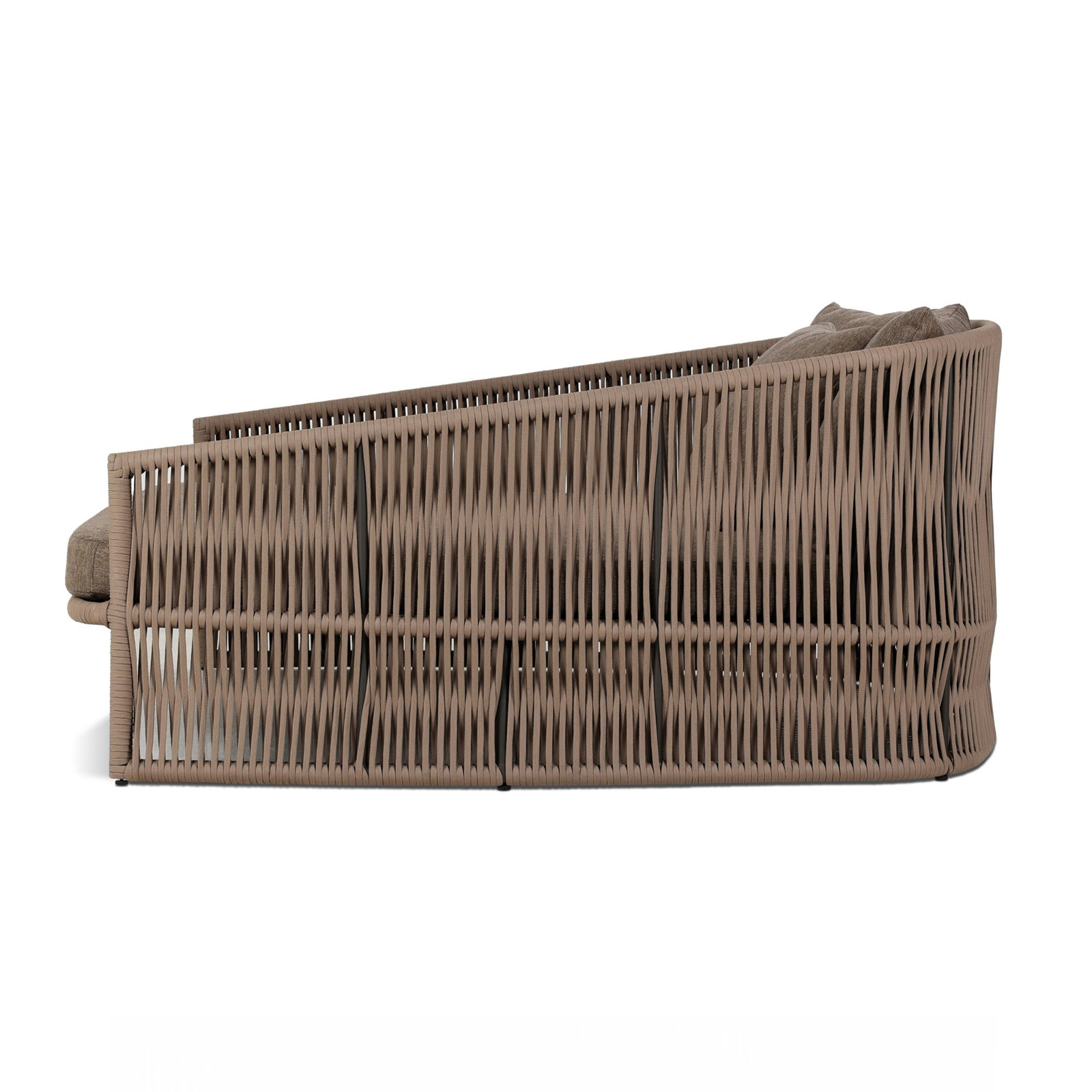Ailena 61.5'' Wide Rounded Back Wicker Patio Daybed with Cushions, Ellor Brown/Bronze