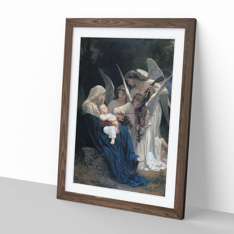 Song of the Angels by William Adolphe Bouguereau - Picture Frame Painting, 48cm H x 36cm W x 2cm D, Walnut Framed