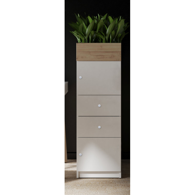 Geer 40cm W 2 - Drawer Chest of Drawers, Anthracite/White