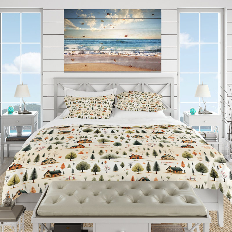 Ensemble de housse de couette Cozy Cabin Countryside - Botanical, Housse de couette simple + 1 taie décorative stan