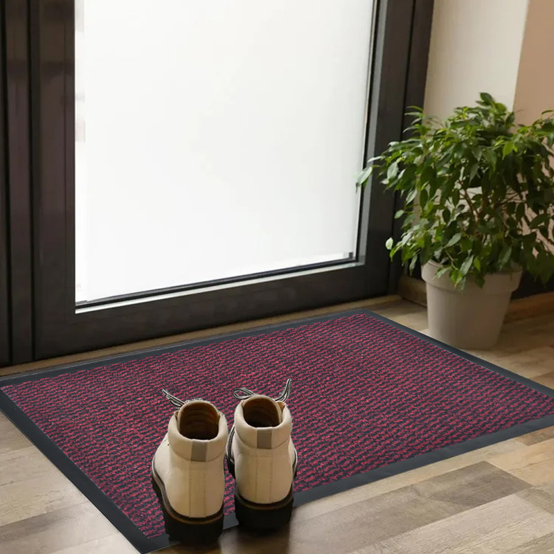 Tapis d'entrée intérieur antidérapant Lisa, L 24 po x L 32 po, Bourgogne