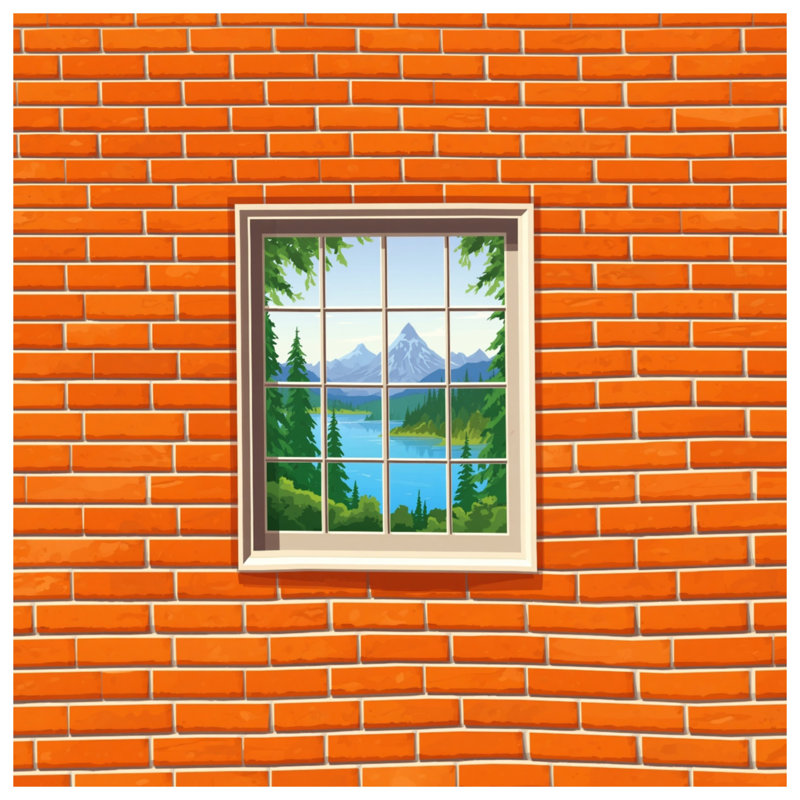 Édredon pour fenêtre Brick Wall, Simple extra long
