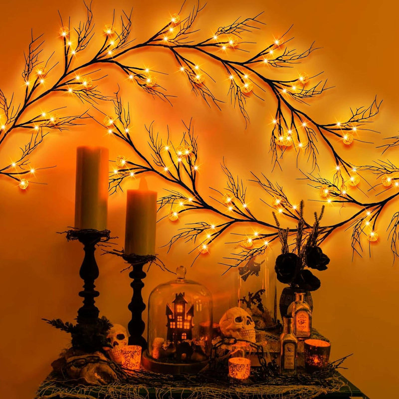 54 guirlande de 54 lumières d'Halloween avec des citrouilles et des citrouilles pour Halloween