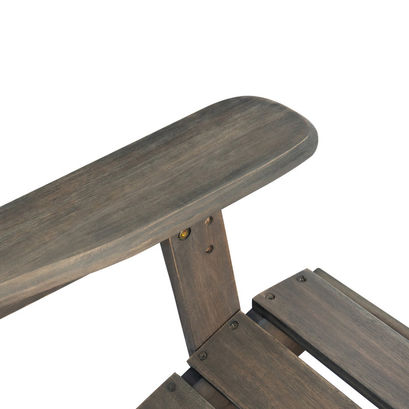 Wood Folding Chair, Gray, Enhances Outdoor Decor Rustic Style Foldable Made From For Comfort, Gray