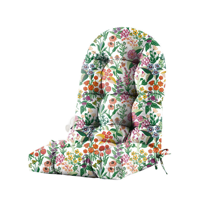 High-Back Seat Cushion - Waterproof Outdoor Adirondack Chair Cushion for Patio Furniture with Vibrant Patterns, Premium Elastic Padding, Multi-Scenario Use