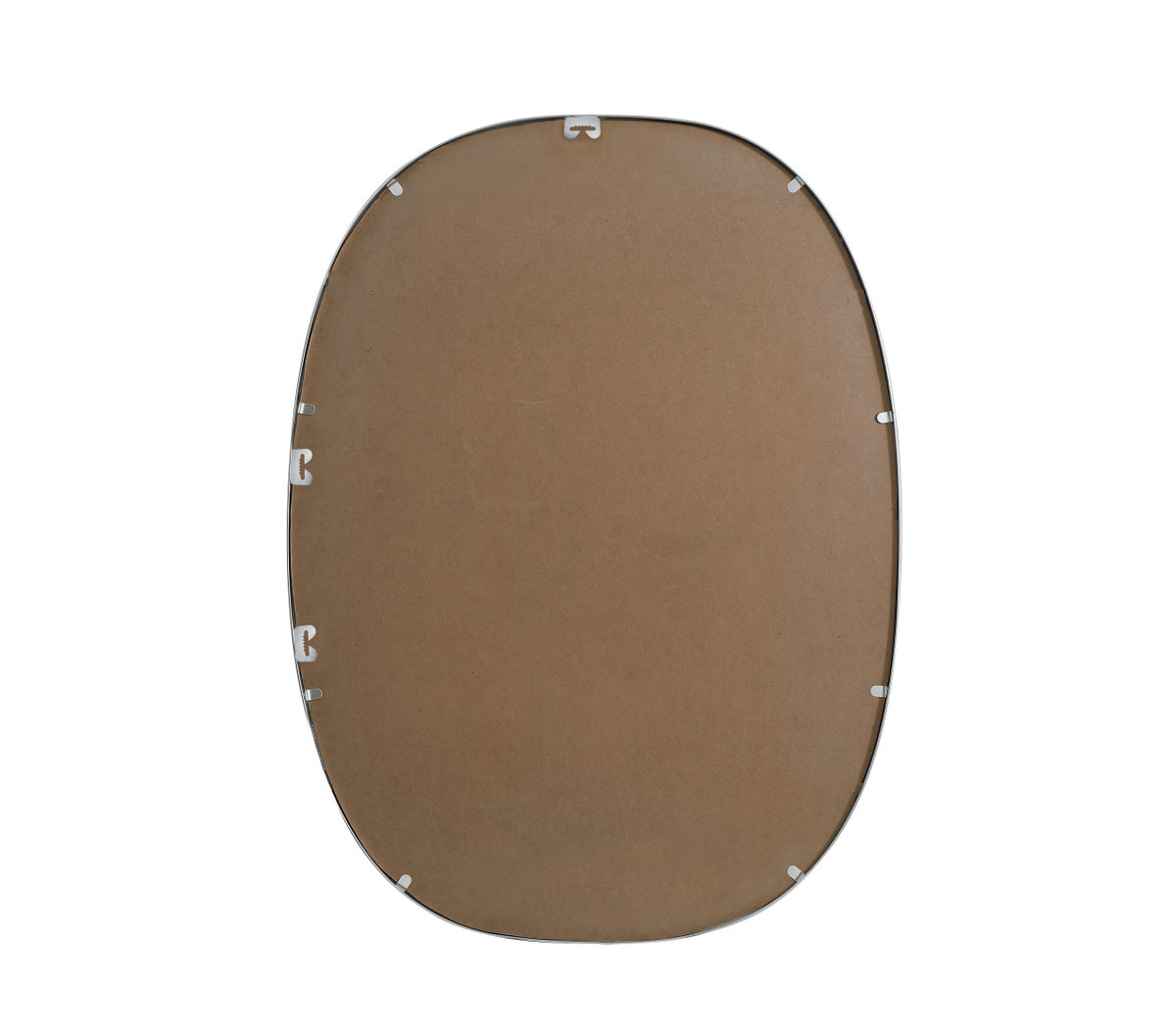 Sabine Metal Curved Oval Wall Mirror, Silver, 36" x 27"