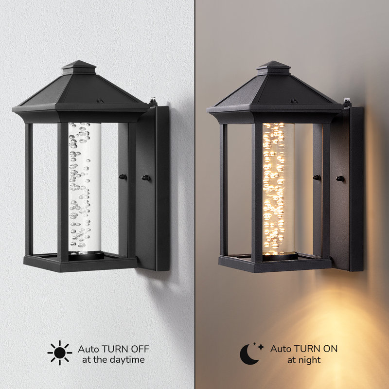 11.73" Led Outdoor Wall Light With Dusk To Dawn Sensor
