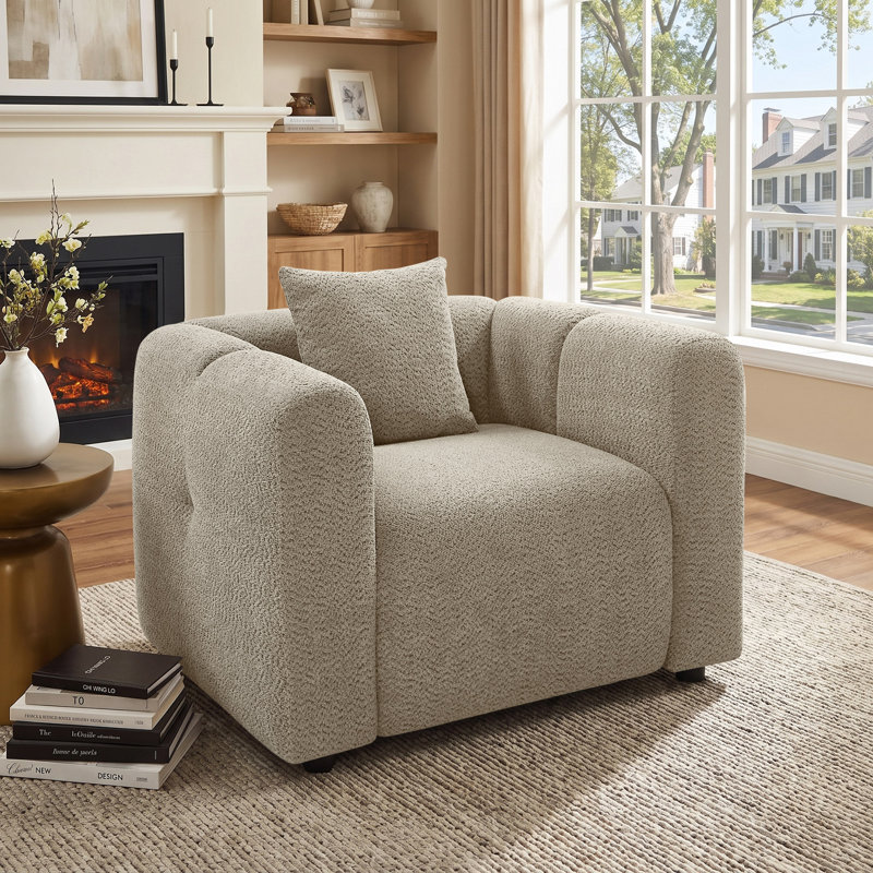 Chaise d'appoint rembourrée 42,91 po Jasey