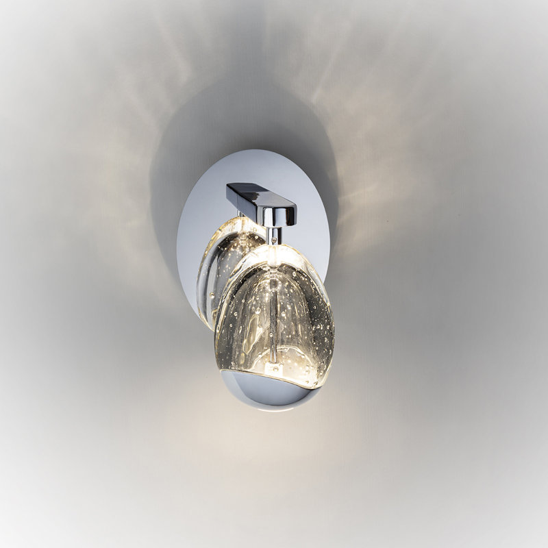 Daudi Iron LED Armed Sconce, Chrome