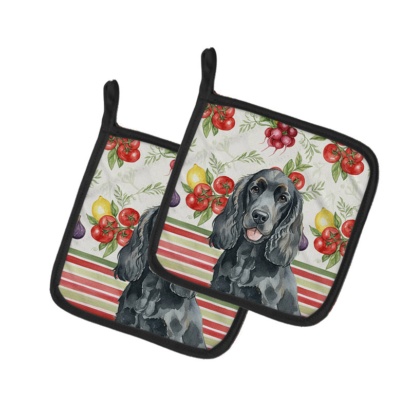 Paire de supports à casseroles Black Cocker Spaniel