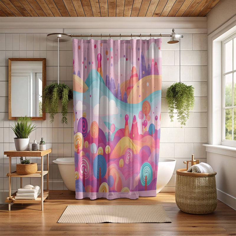 Candy Joy - Premium Shower Curtain, 74"H x 71"W