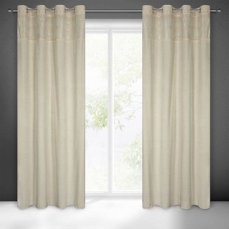 Darende Eyelet Blackout Curtain, Cream