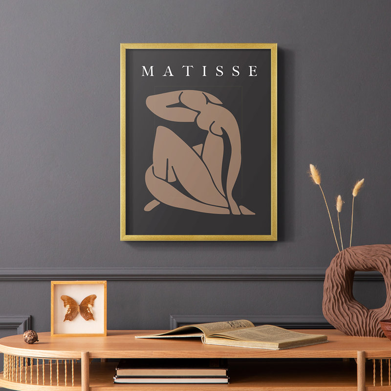 Matisse CCCLXXVII Framed Print - Solid Wood, Gold, 20" H x 16" W