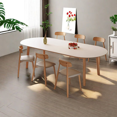 Oval home rock plate dining table sets