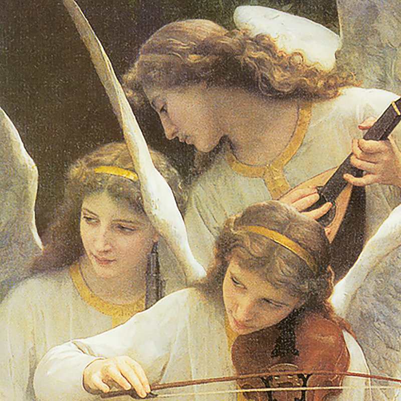 Golden Framed Angelic Serenade Canvas Painting