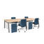 Bureau double Series A pour 4, 47 po, gris anthracite + chêne naturel-106736019-106736015