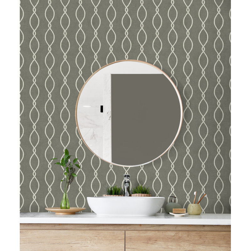 Papier peint géométrique Wardner, Gris chiné