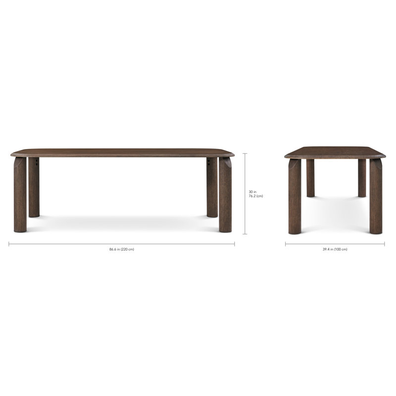 Vienna Dining Table, Brown, 30" H x 86.61" L x 39.37" W