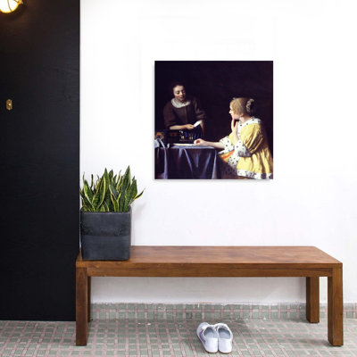 «Lady Maidservant», tenant une lettre, orchidée contemporaine violette, impression murale classique
