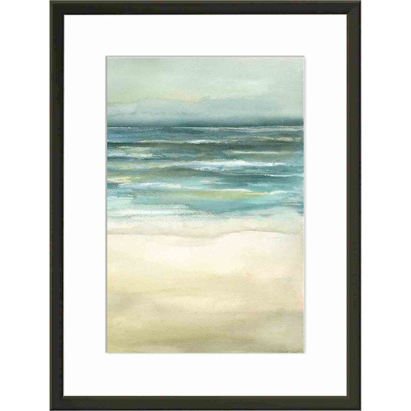 " Tranquil Sea III " by Jennifer Goldberger Painting Print, Black, 36"H x 36"W