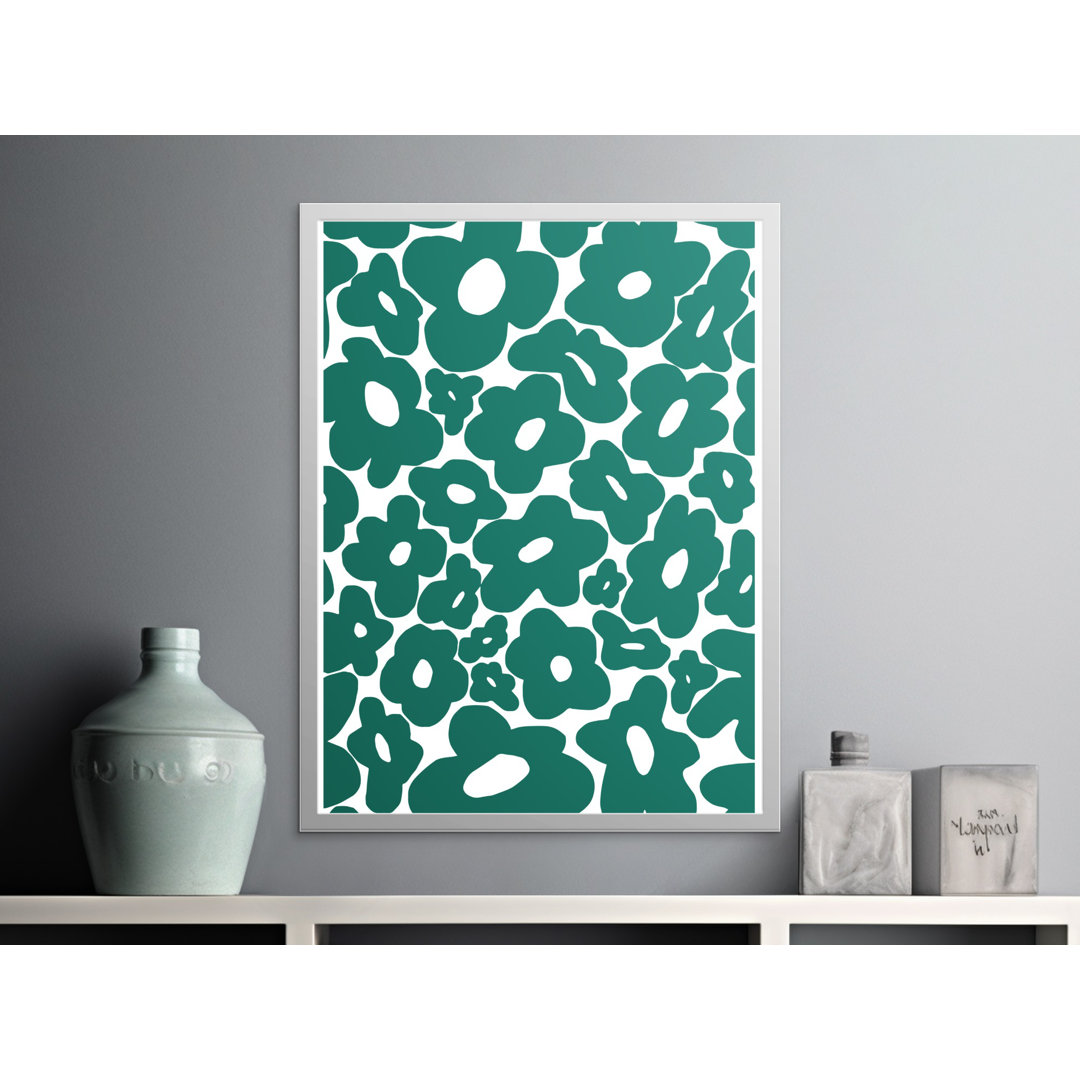 Emerald Green Floral Pattern Elegant Abstract Collinsworth