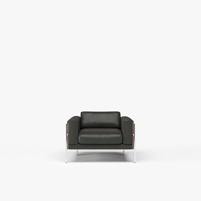 Forum Armchair, Black Genuine Leather