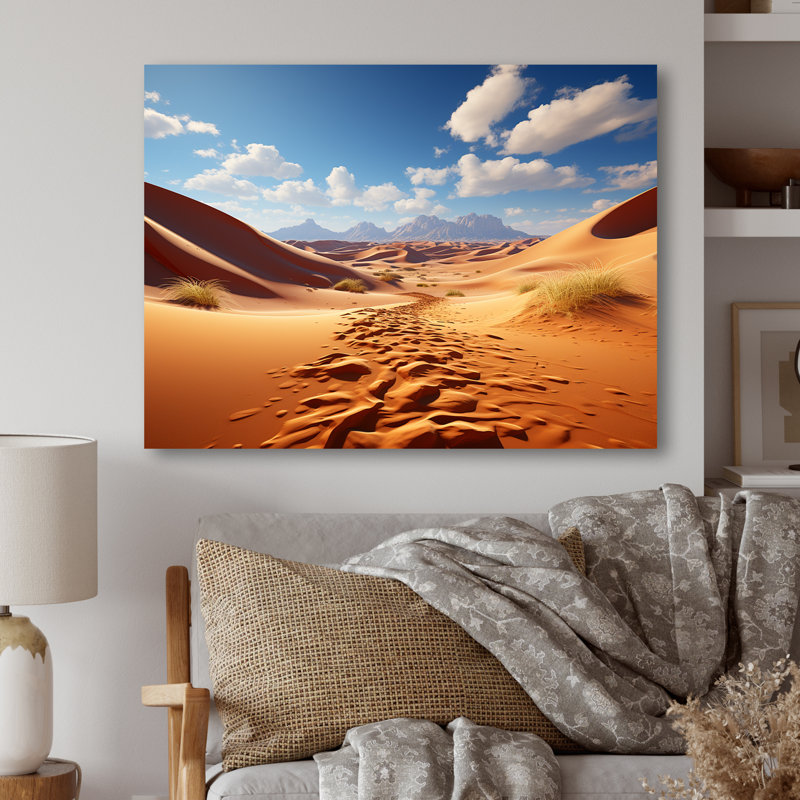Dunes du désert, horizon panoramique V - désert, art mural en métal, H 16 po x l 32 po x P 1 po