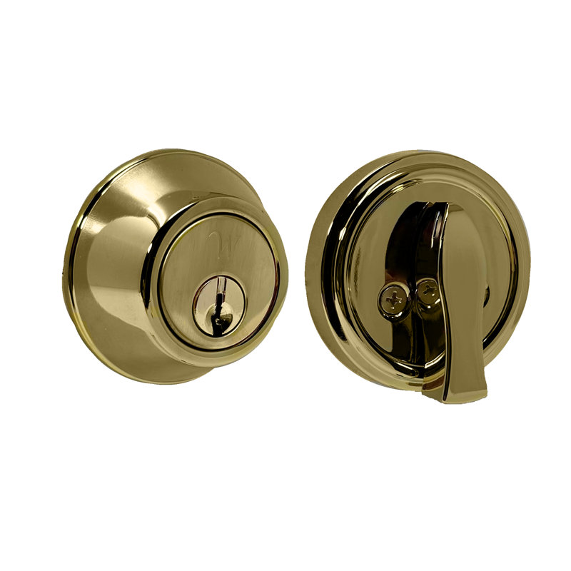 Traditionale Single Cylinder Deadbolt, Polished Brass