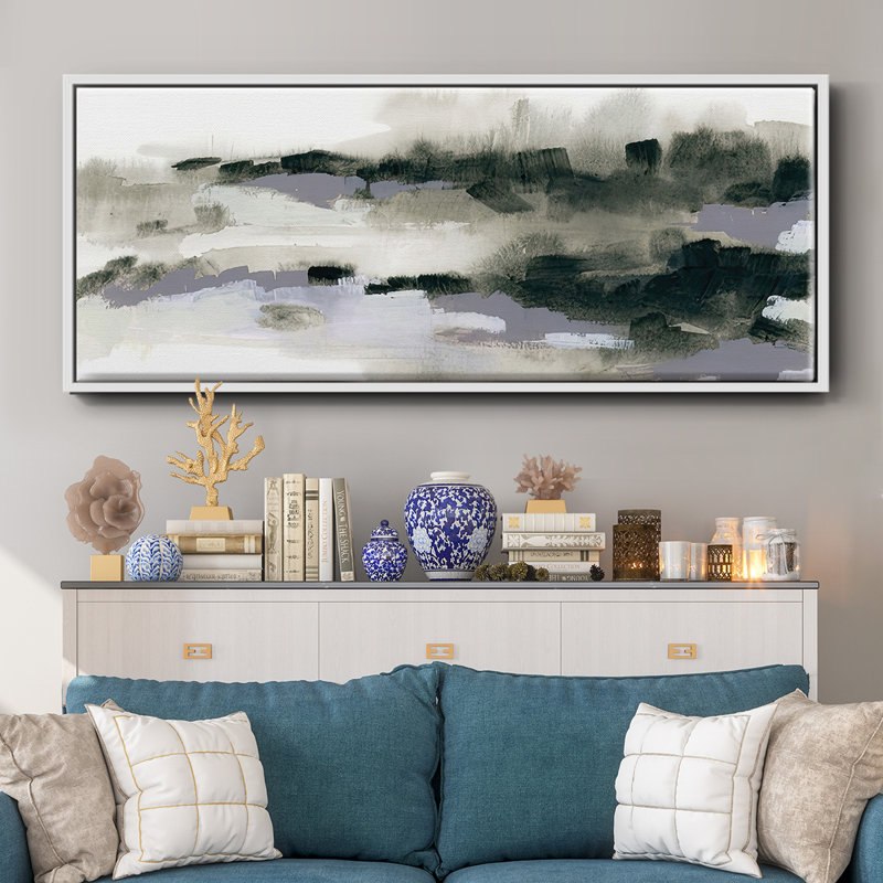 Abstract  March VI- Framed Canvas, 20" H x 50" W