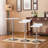 Adjustable Height Wood And Chrome Metal Bar Table And 2 Chrome Air Lift Adjustable Swivel Stools Set-1660295975-1660295973