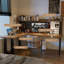 Bureau noyer + bois massif rectangulaire noir + fer-1012188873-1012188876