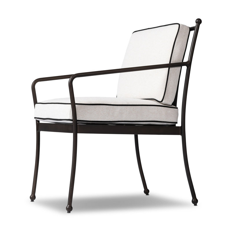 Tally Outdoor Dining Armchair - Box Cushion-Alessi Linen