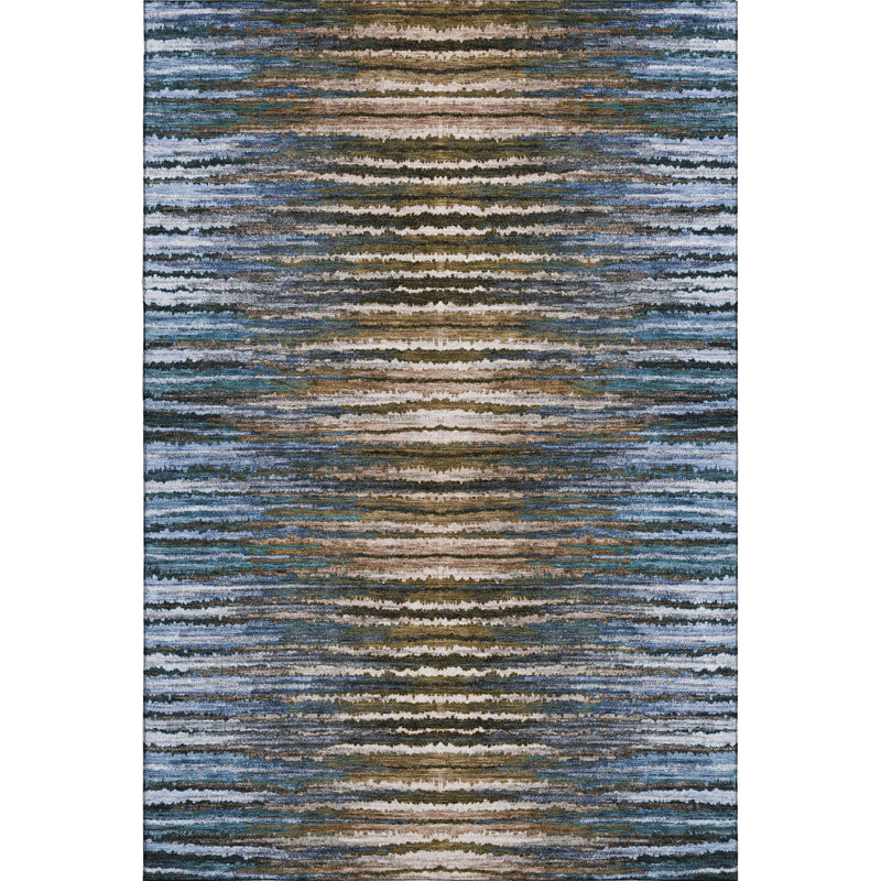 Premium Machine Washable Cerrito AMF604 Blue Rug, Rectangle 10' x 14'