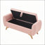 Banc de lit moderne de 145 cm (57 po) en velours côtelé avec rangement intégré et pieds en bois, idéal pour la chambre ou le couloir.-943288727
