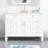Elmmanual 35'' H X 48" W Solid Wood Bath Vanity with Stain-resistant Carrera White Quartz Top and Single Sink-2011890719