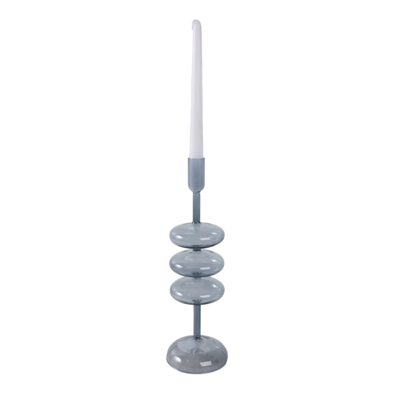 Sagebrook Home 11X4" Retro Bubble Taper Holder, Blue, 13"H x 4"W x 4"D