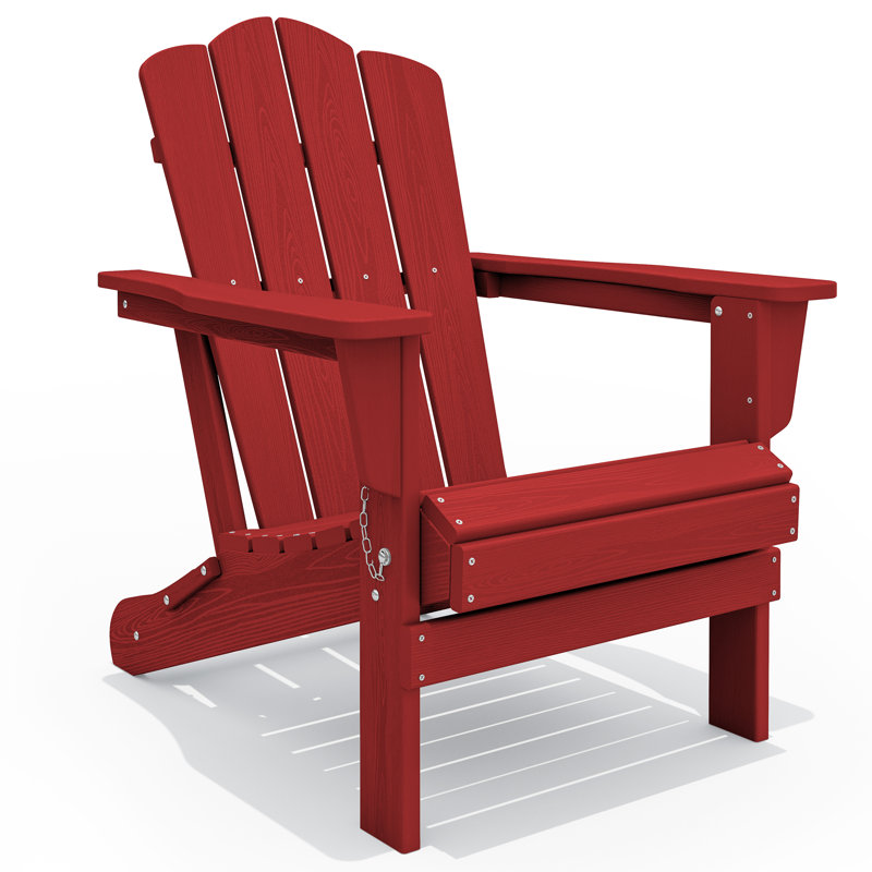 Chaise Adirondack en acier PEHD pliable, Rouge