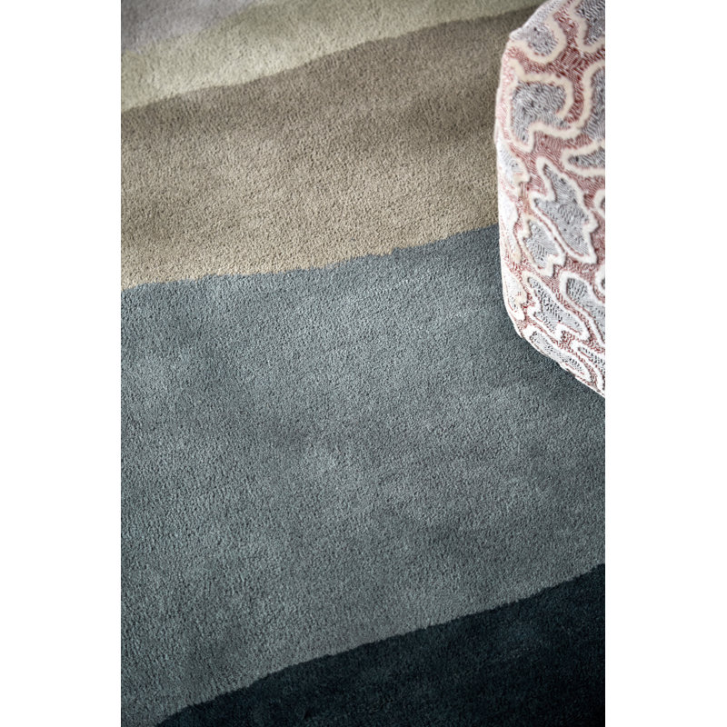 Sedimentary Handmade Wool Abstract Area Rug, Midnight, Rectangle 8'2 x 11'6