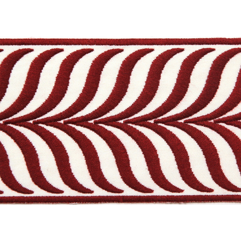 Tissu feuille Crest, Rouge